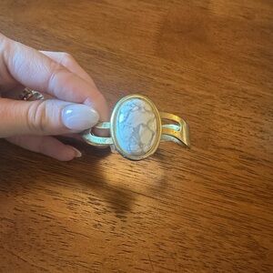 Vintage Gold and Stone Women's Bracelet